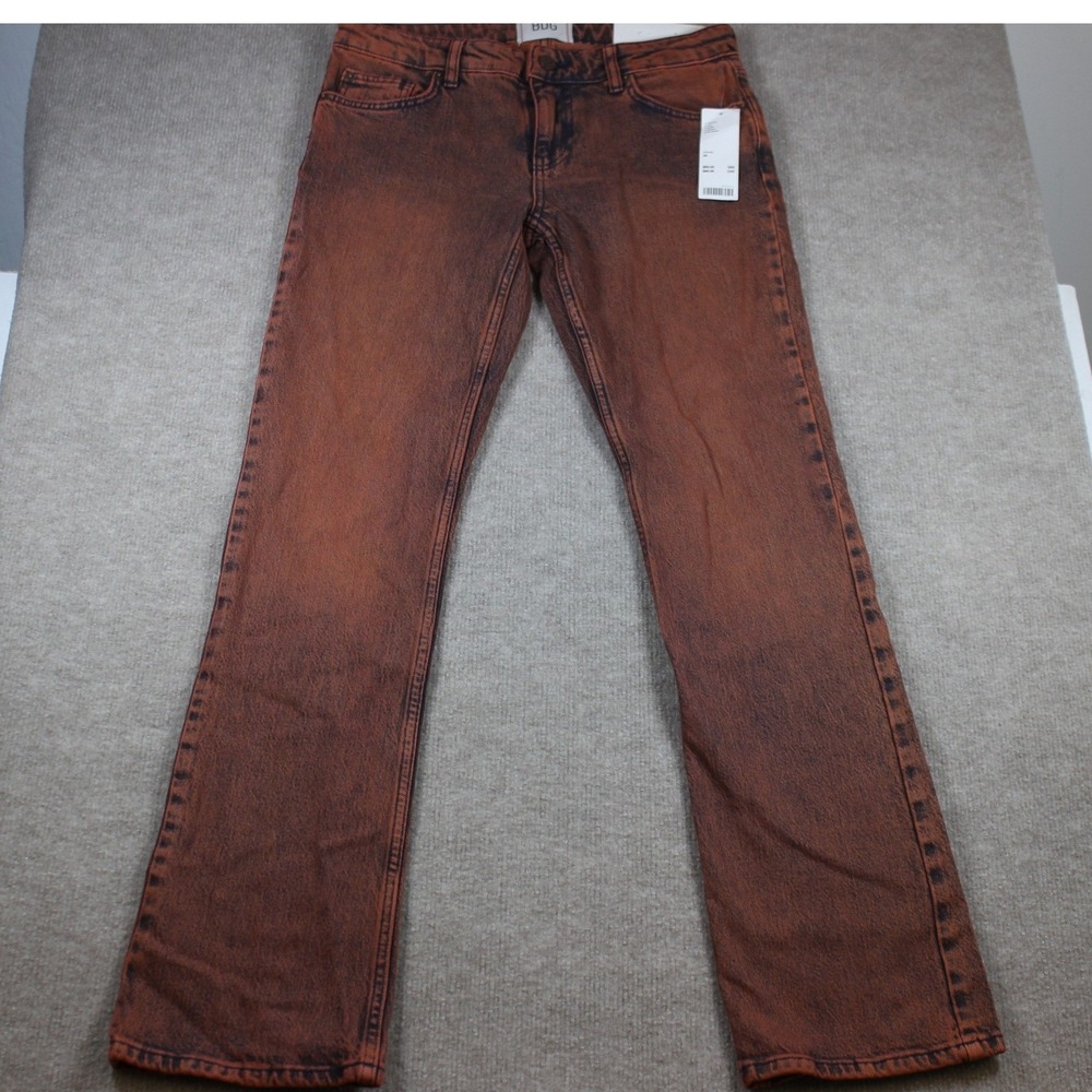 BDG Urban Outfitters Low Rise Slim‎ Bootcut Jeans Orange Acid Wash Size 26 NEW
